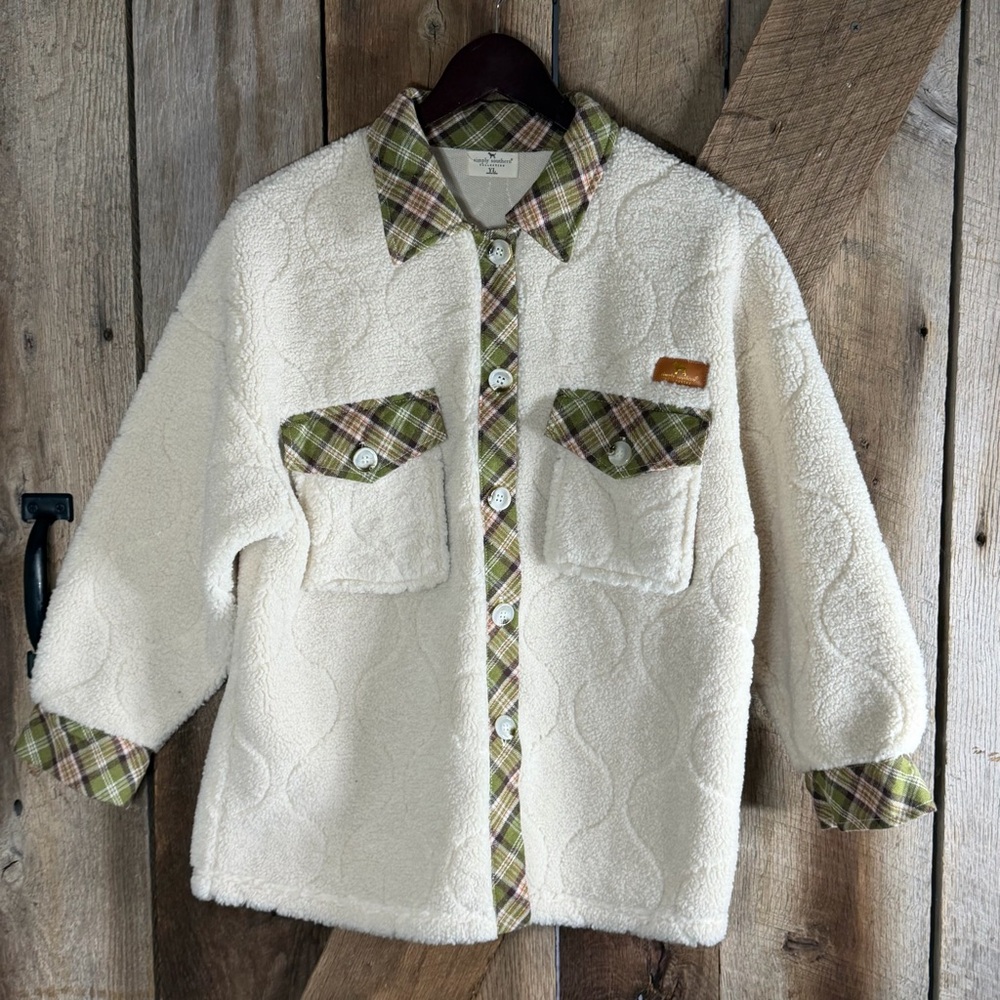 Simply Southern Quilted Shacket Youth Girls Large